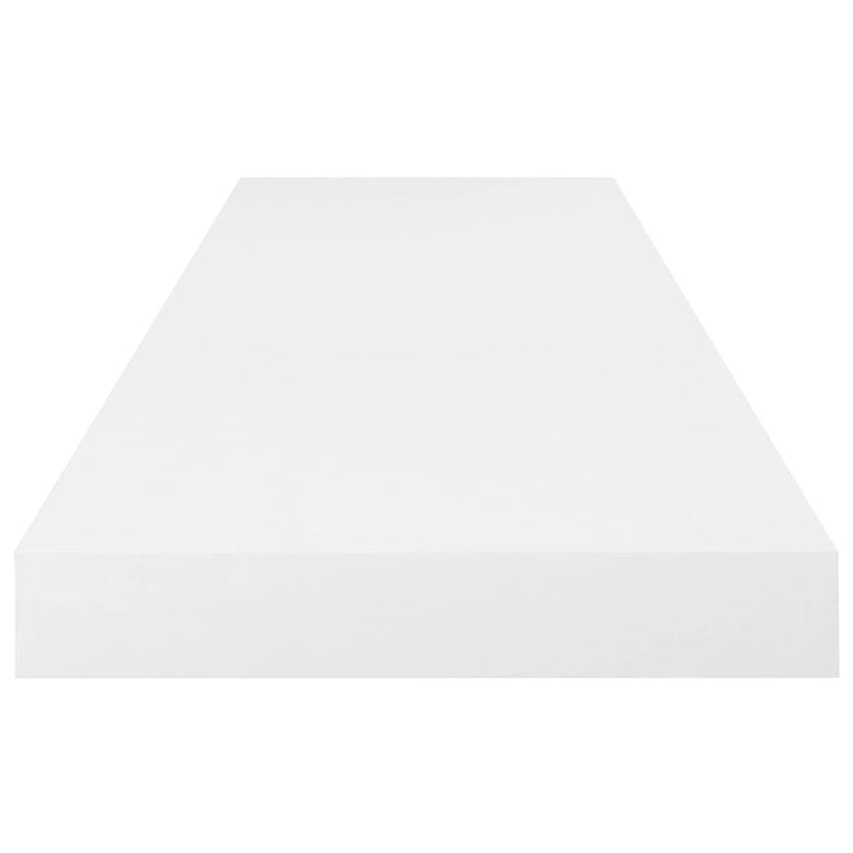 Wandschappen zwevend 2 st 80x23,5x3,8 cm MDF hoogglans wit MeubelReus
