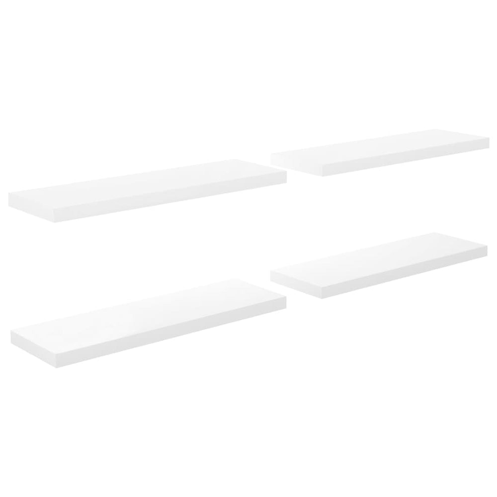 Wandschappen zwevend 4 st 80x23,5x3,8 cm MDF hoogglans wit MeubelReus