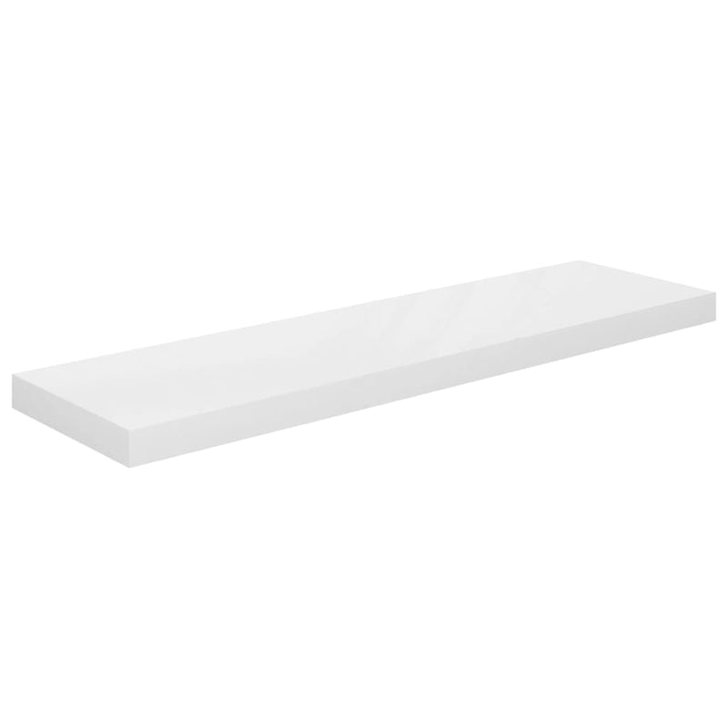Wandschap zwevend 90x23,5x3,8 cm MDF hoogglans wit