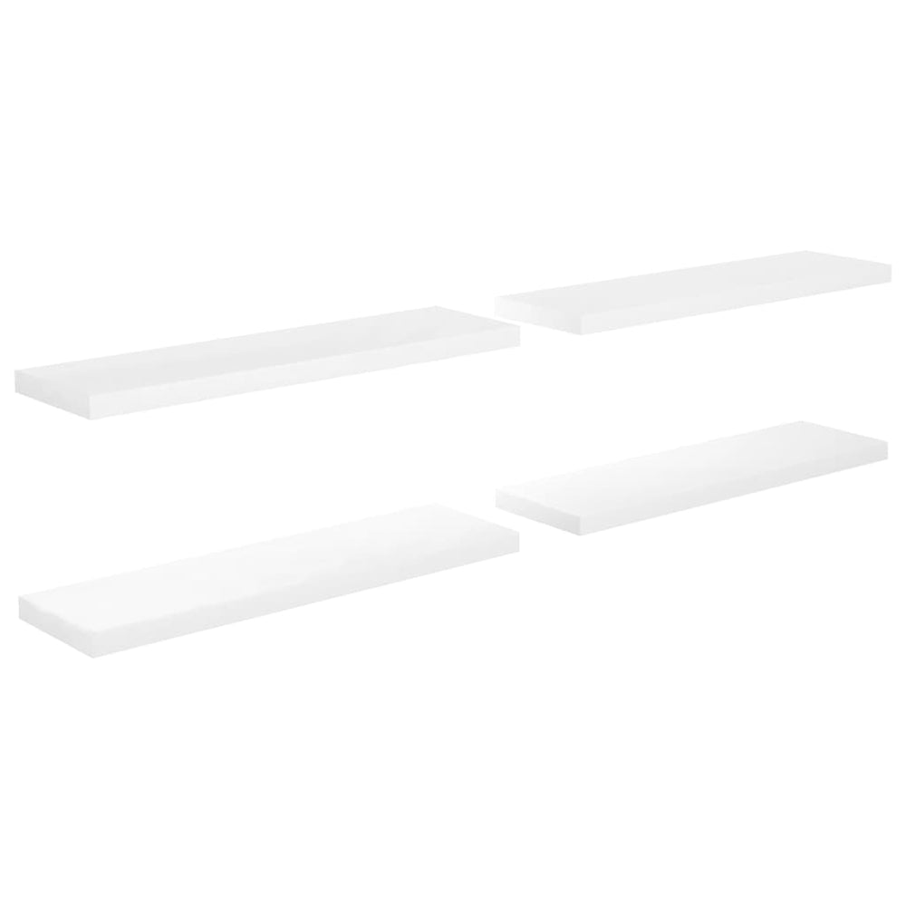 Wandschappen zwevend 4 st 90x23,5x3,8 cm MDF hoogglans wit MeubelReus