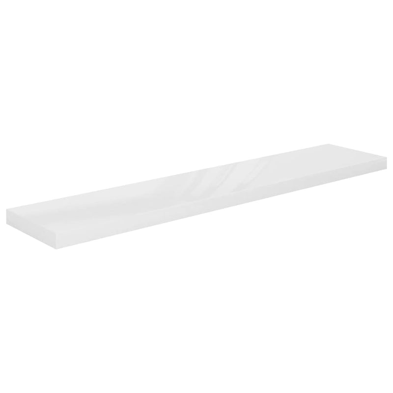 Wandschap zwevend 120x23,5x3,8 cm MDF hoogglans wit MeubelReus