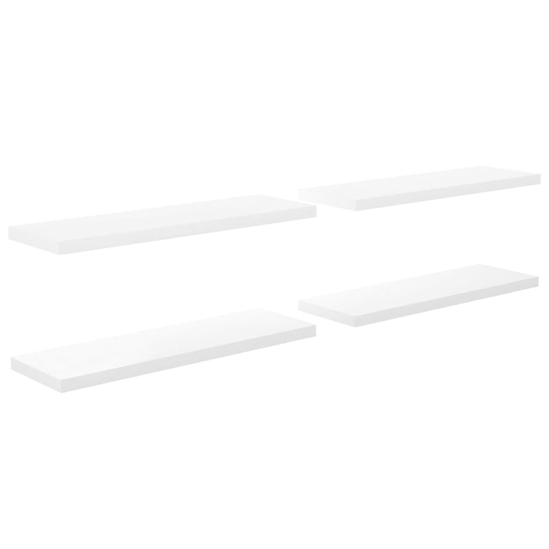 Wandschappen zwevend 4 st 120x23,5x3,8 cm MDF hoogglans wit MeubelReus