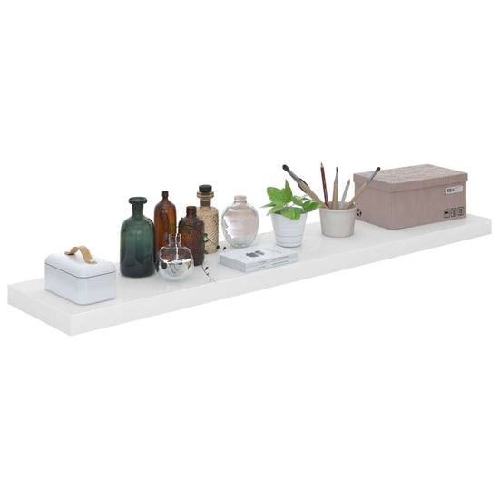 Wandschappen zwevend 4 st 120x23,5x3,8 cm MDF hoogglans wit MeubelReus