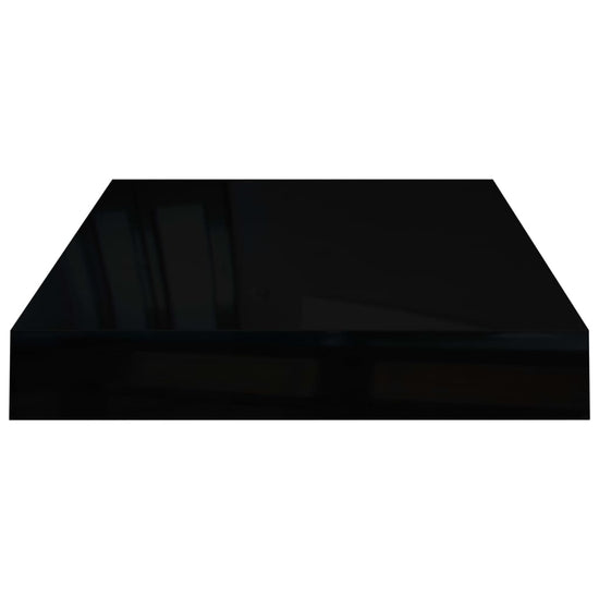 Wandschap zwevend 40x23x3,8 cm MDF hoogglans zwart MeubelReus