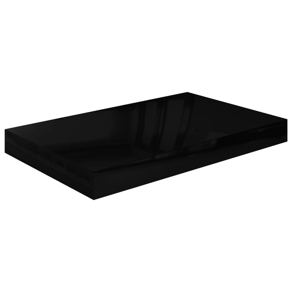 Wandschappen zwevend 2 st 40x23x3,8 cm MDF hoogglans zwart MeubelReus