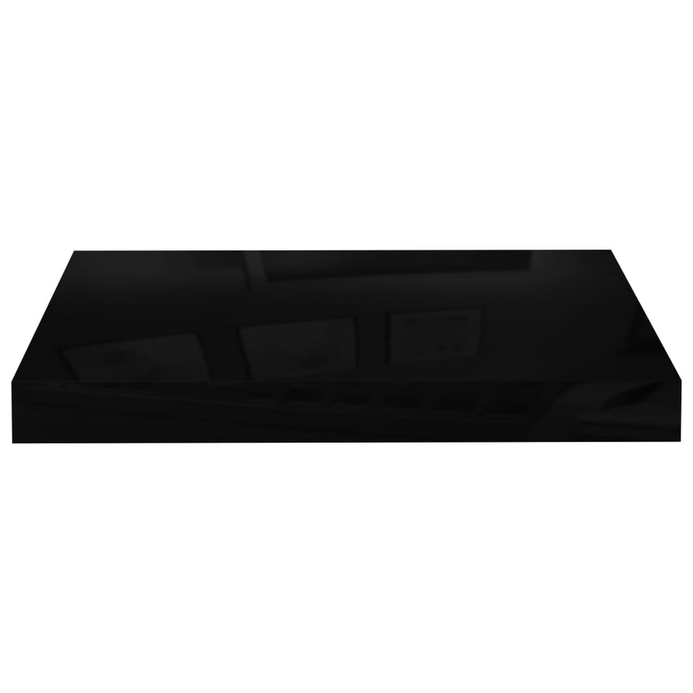 Wandschappen zwevend 2 st 40x23x3,8 cm MDF hoogglans zwart MeubelReus