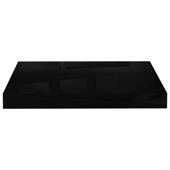 Wandschappen zwevend 2 st 40x23x3,8 cm MDF hoogglans zwart MeubelReus