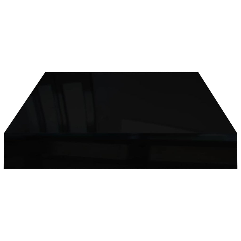 Wandschappen zwevend 2 st 40x23x3,8 cm MDF hoogglans zwart MeubelReus