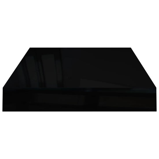 Wandschappen zwevend 2 st 40x23x3,8 cm MDF hoogglans zwart MeubelReus