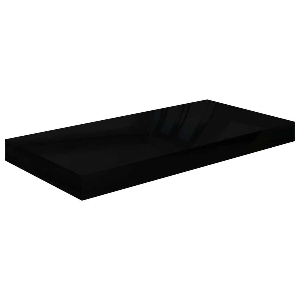 Wandschappen zwevend 4 st 50x23x3,8 cm MDF hoogglans zwart MeubelReus