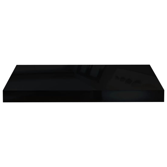 Wandschappen zwevend 4 st 50x23x3,8 cm MDF hoogglans zwart MeubelReus