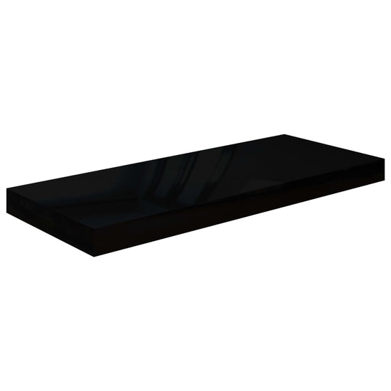 Wandschappen zwevend 2 st 60x23,5x3,8 cm MDF hoogglans zwart MeubelReus
