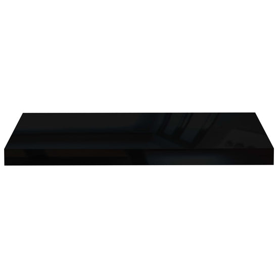 Wandschappen zwevend 4 st 60x23,5x3,8 cm MDF hoogglans zwart MeubelReus