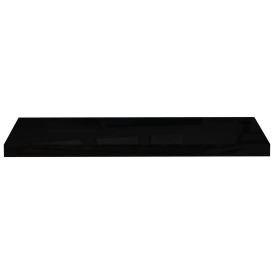 Wandschap zwevend 80x23,5x3,8 cm MDF hoogglans zwart MeubelReus