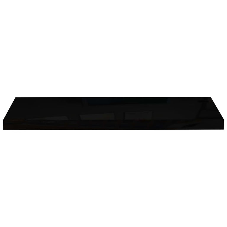 Wandschappen zwevend 2 st 80x23,5x3,8 cm MDF hoogglans zwart MeubelReus