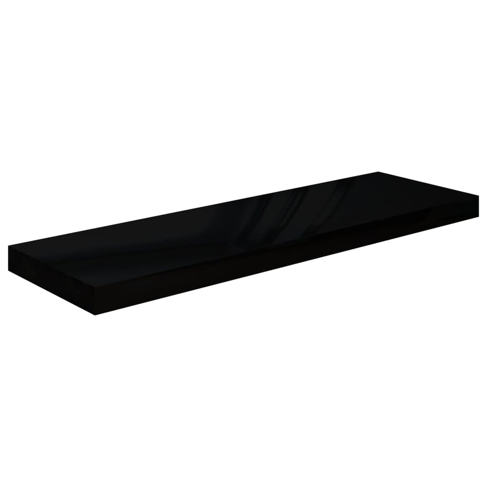 Wandschappen zwevend 4 st 80x23,5x3,8 cm MDF hoogglans zwart MeubelReus