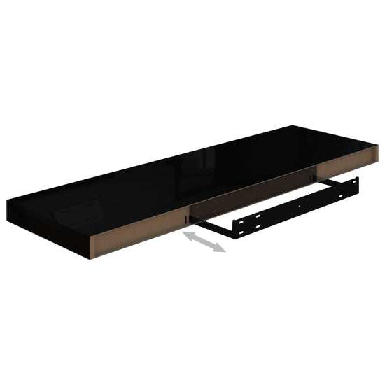 Wandschappen zwevend 4 st 80x23,5x3,8 cm MDF hoogglans zwart MeubelReus
