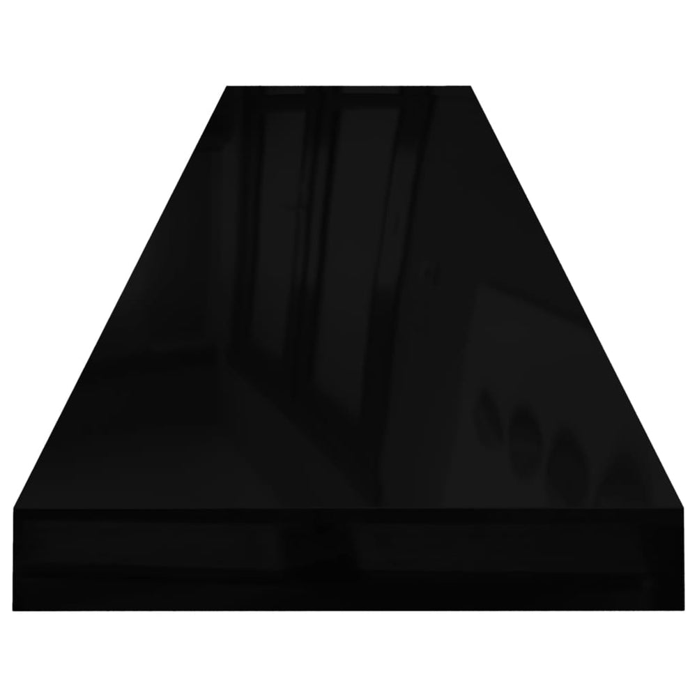 Wandschappen zwevend 2 st 120x23,5x3,8 cm MDF hoogglans zwart MeubelReus