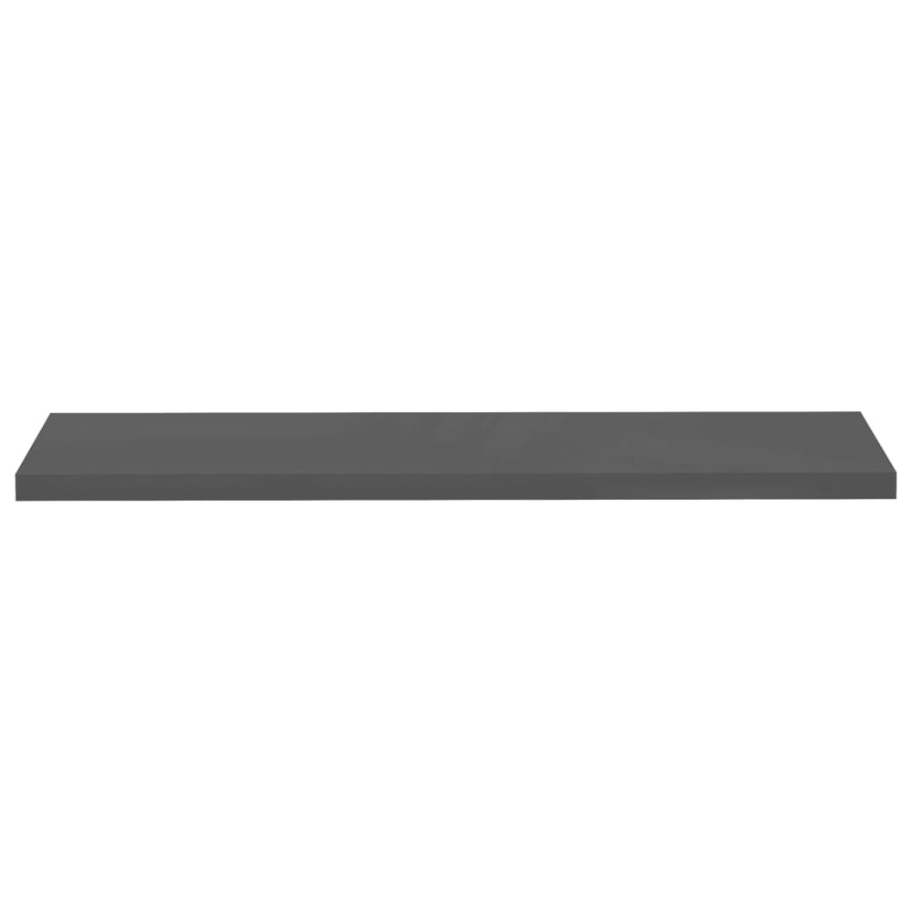 Wandschappen zwevend 4 st 120x23,5x3,8 cm MDF hoogglans grijs MeubelReus