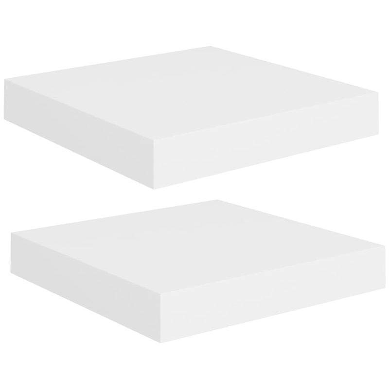 Wandschappen zwevend 2 st 23x23,5x3,8 cm MDF wit MeubelReus
