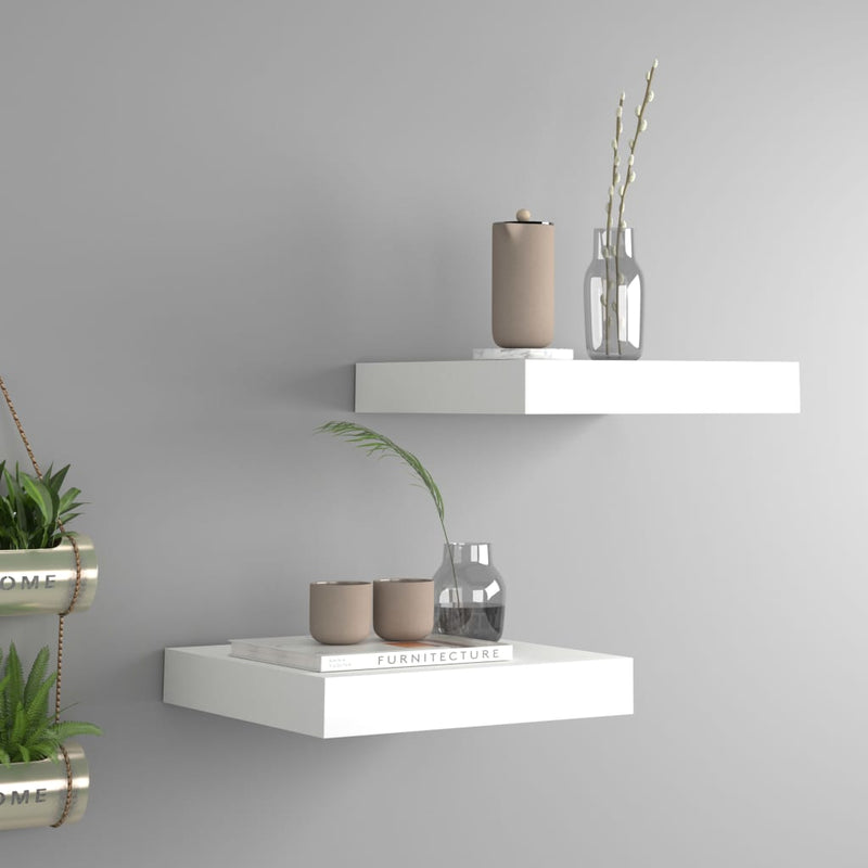 Wandschappen zwevend 2 st 23x23,5x3,8 cm MDF wit MeubelReus
