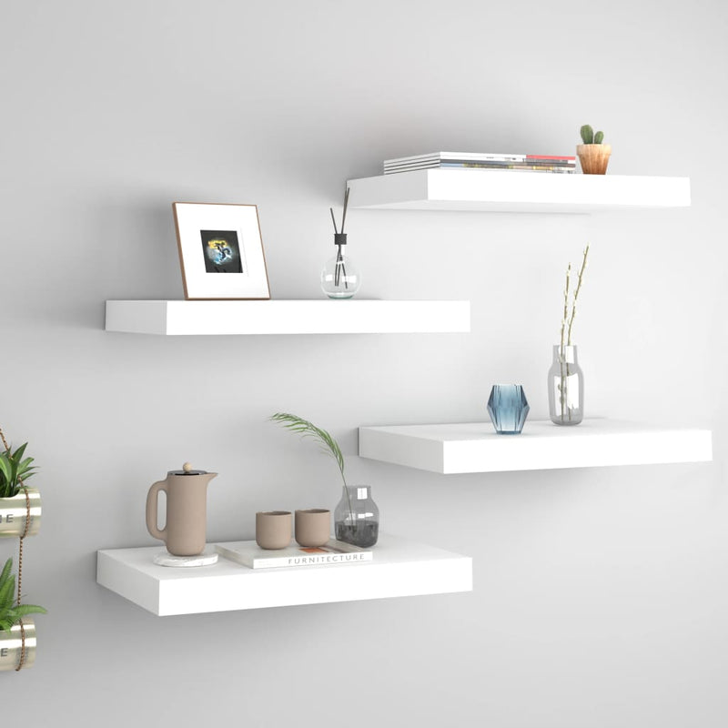 Wandschappen zwevend 4 st 40x23x3,8 cm MDF wit MeubelReus