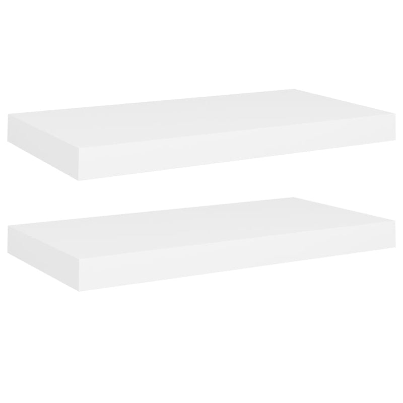 Wandschappen zwevend 2 st 50x23x3,8 cm MDF wit