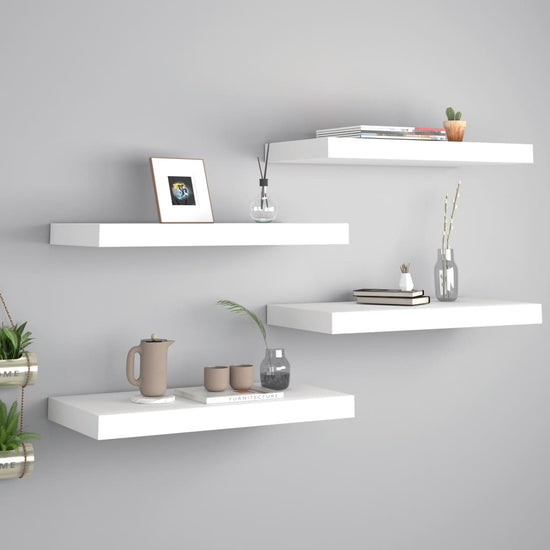 Wandschappen zwevend 4 st 50x23x3,8 cm MDF wit MeubelReus
