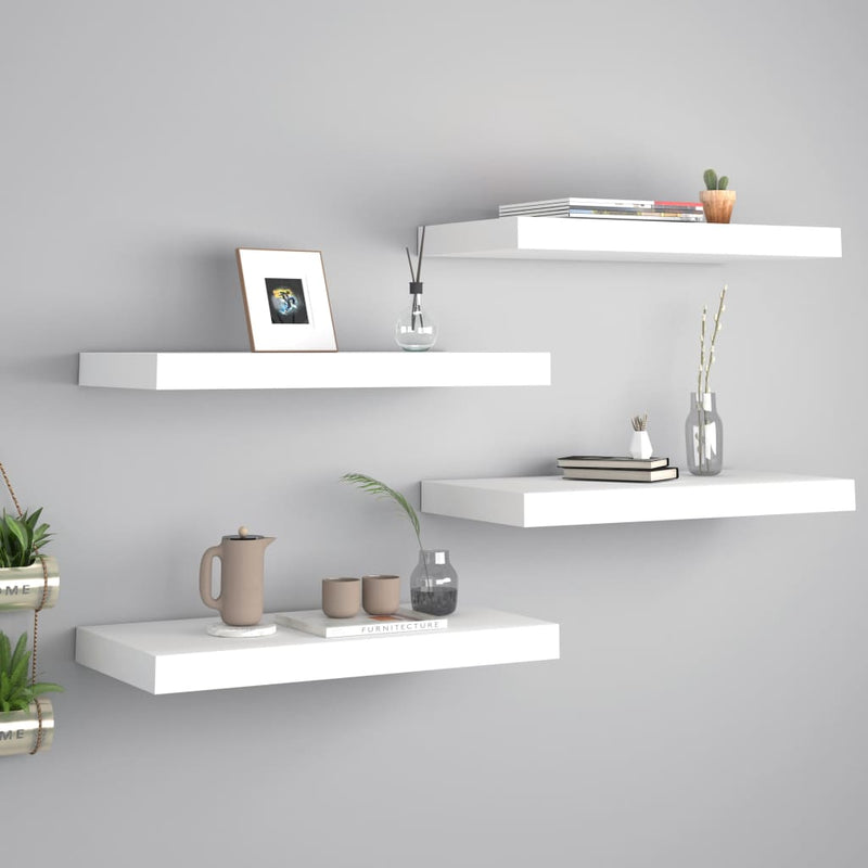 Wandschappen zwevend 4 st 50x23x3,8 cm MDF wit MeubelReus