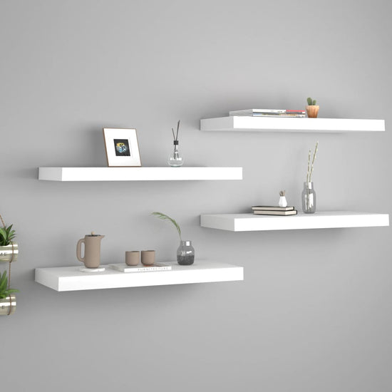 Wandschappen zwevend 4 st 60x23,5x3,8 cm MDF wit MeubelReus