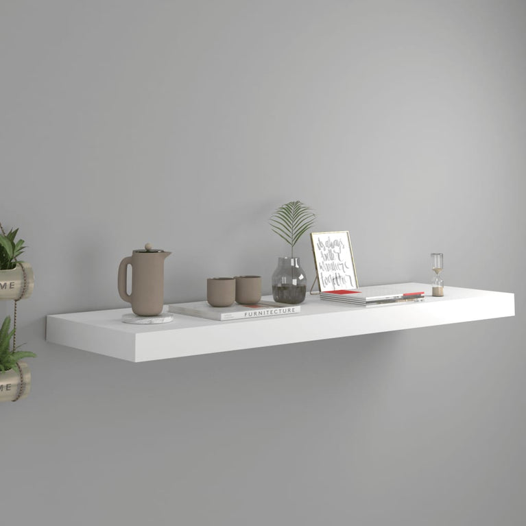Wandschap zwevend 80x23,5x3,8 cm MDF wit MeubelReus