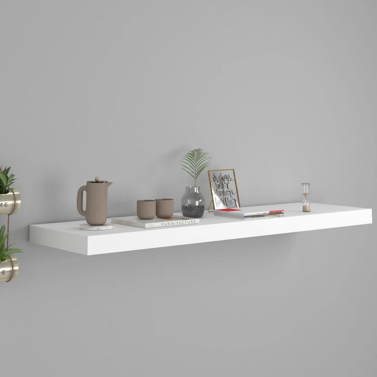 Wandschap zwevend 90x23,5x3,8 cm MDF wit MeubelReus