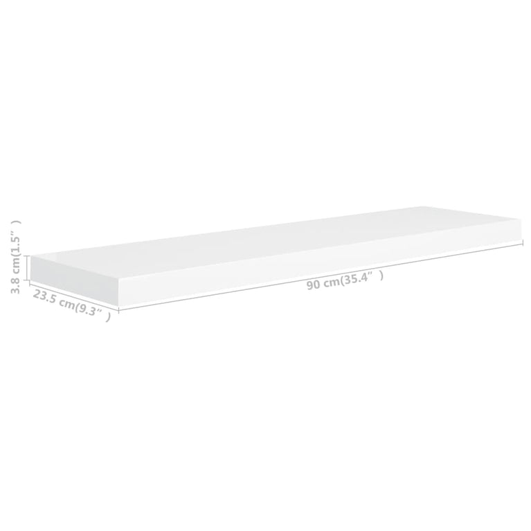 Wandschappen zwevend 4 st 90x23,5x3,8 cm MDF wit MeubelReus
