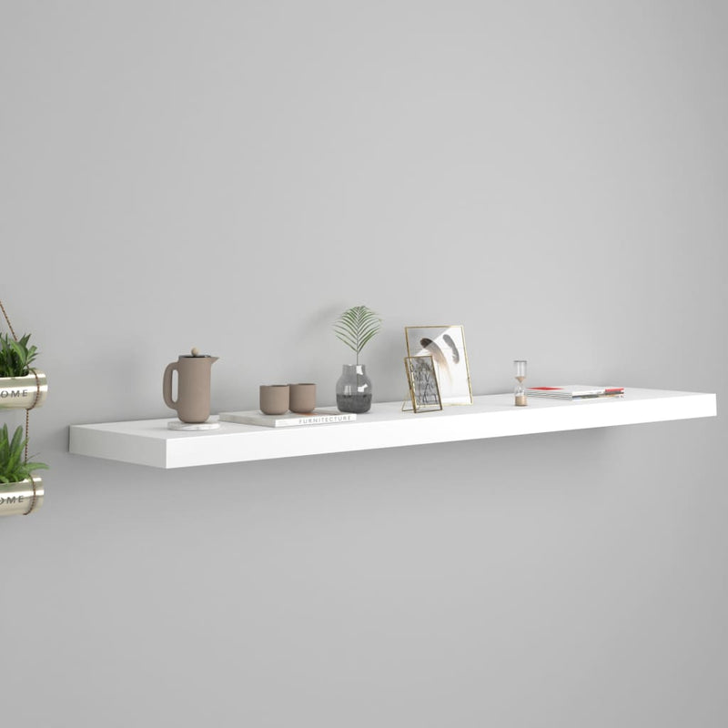 Wandschap zwevend 120x23,5x3,8 cm MDF wit MeubelReus