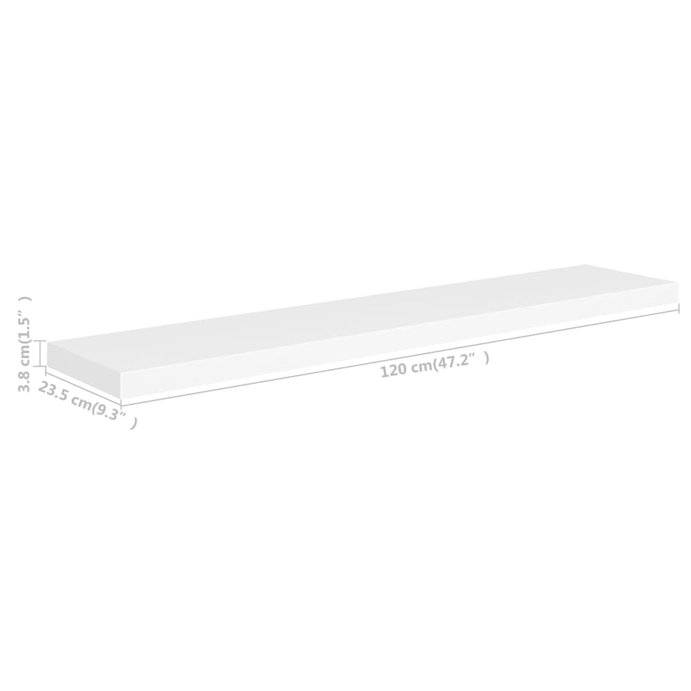 Wandschappen zwevend 4 st 120x23,5x3,8 cm MDF wit MeubelReus