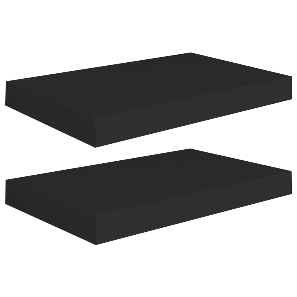 Wandschappen zwevend 2 st 40x23x3,8 cm MDF zwart MeubelReus