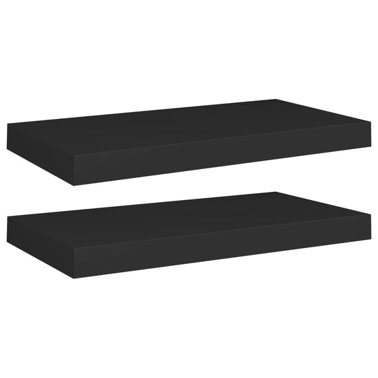 Wandschappen zwevend 2 st 50x23x3,8 cm MDF zwart MeubelReus
