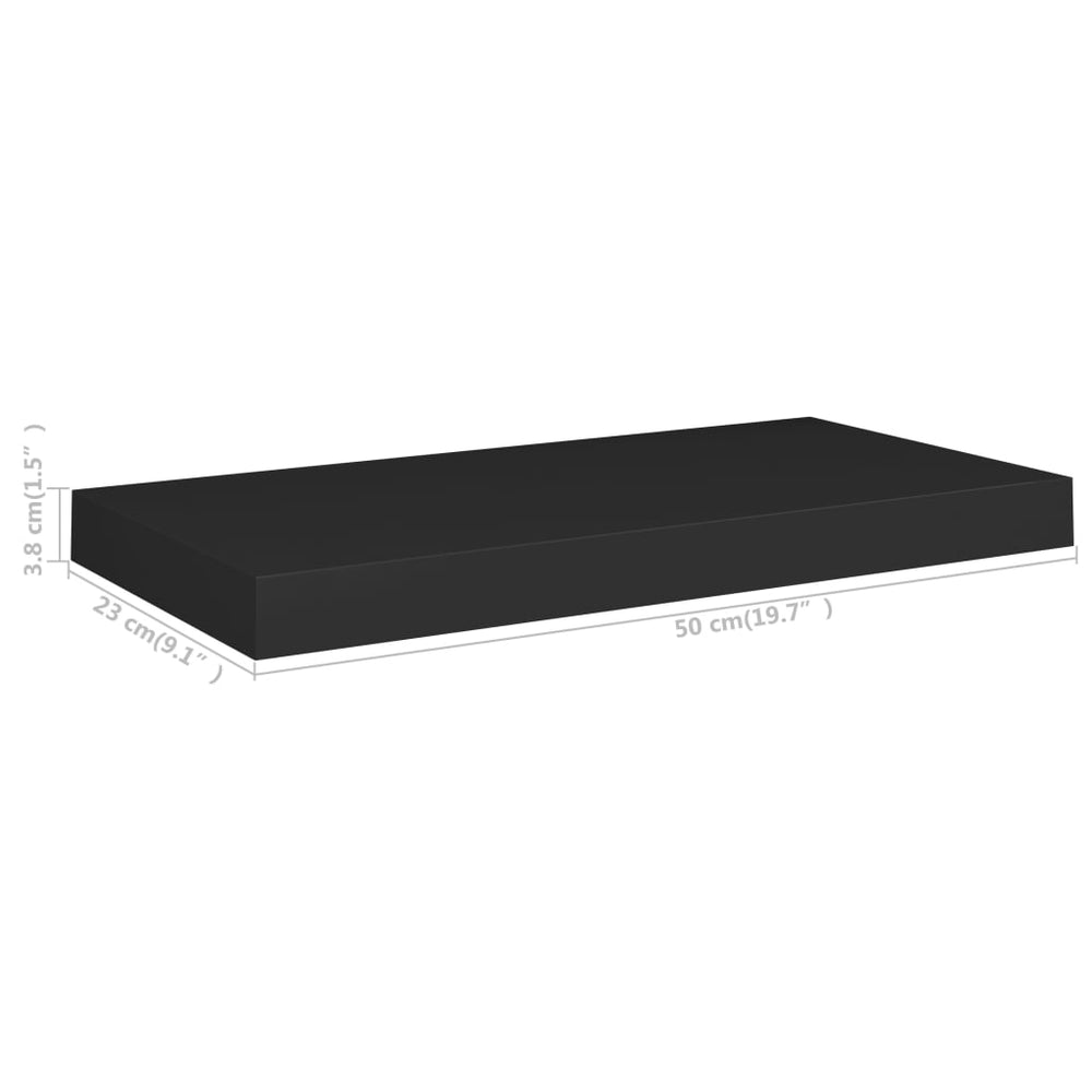 Wandschappen zwevend 4 st 50x23x3,8 cm MDF zwart MeubelReus