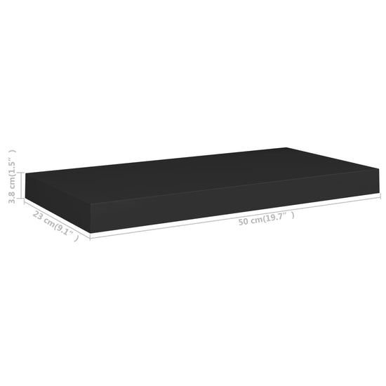 Wandschappen zwevend 4 st 50x23x3,8 cm MDF zwart MeubelReus