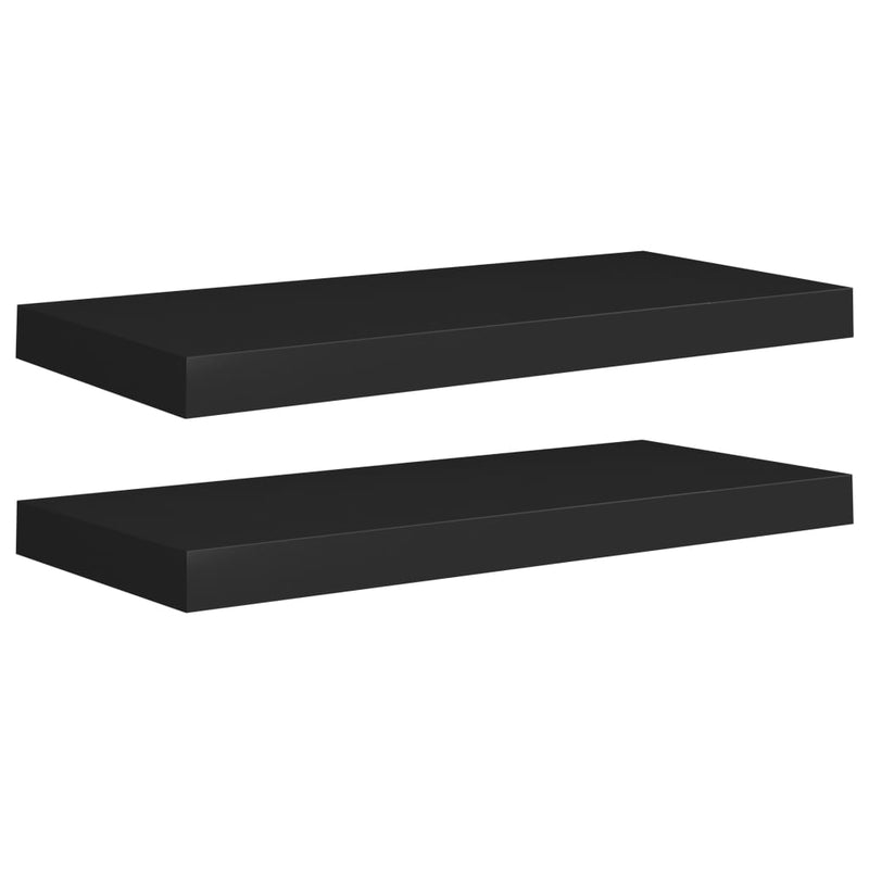 Wandschappen zwevend 2 st 60x23,5x3,8 cm MDF zwart MeubelReus
