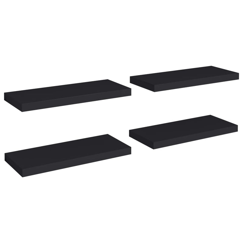 Wandschappen zwevend 4 st 60x23,5x3,8 cm MDF zwart MeubelReus