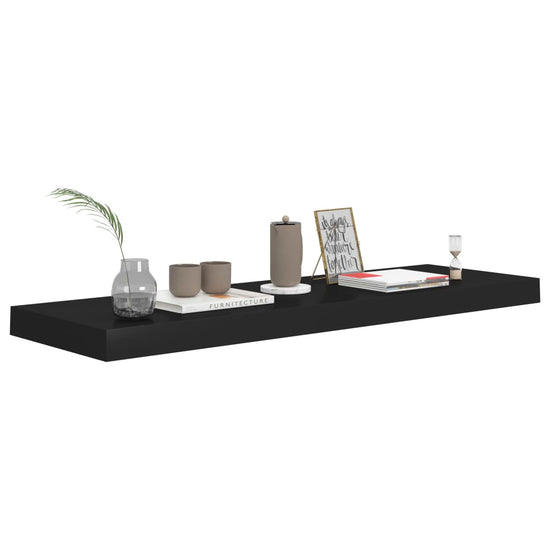 Wandschappen zwevend 4 st 80x23,5x3,8 cm MDF zwart MeubelReus
