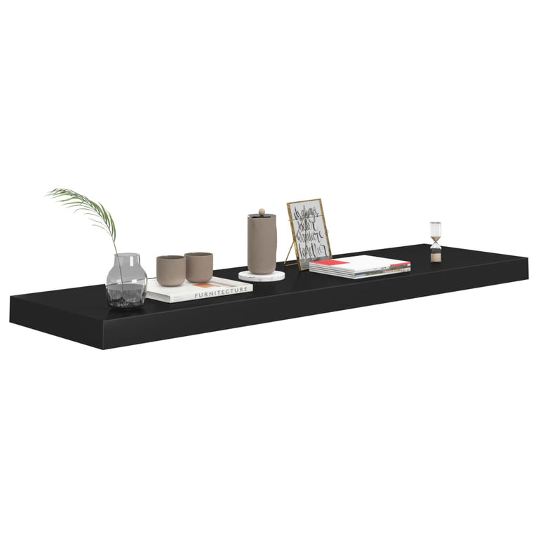 Wandschappen zwevend 4 st 90x23,5x3,8 cm MDF zwart MeubelReus