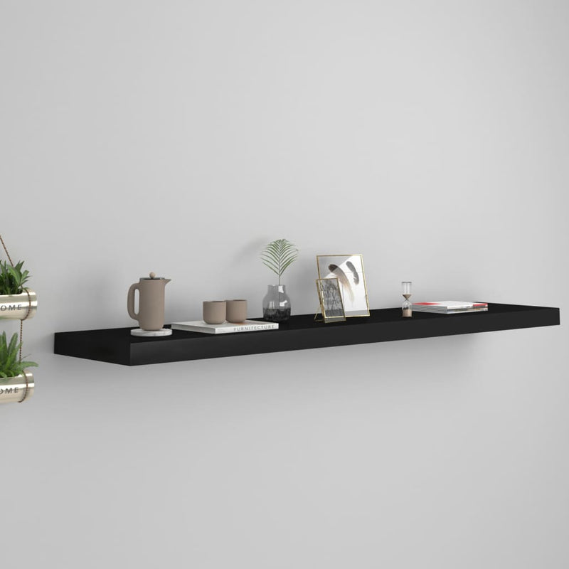 Wandschap zwevend 120x23,5x3,8 cm MDF zwart