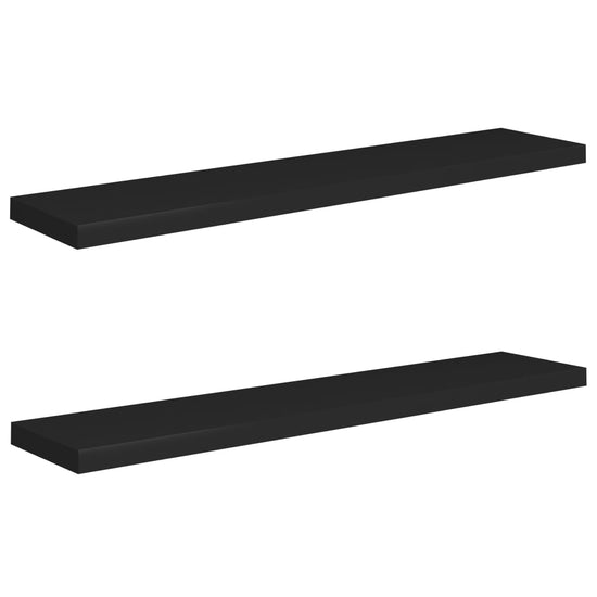 Wandschappen zwevend 2 st 120x23,5x3,8 cm MDF zwart MeubelReus