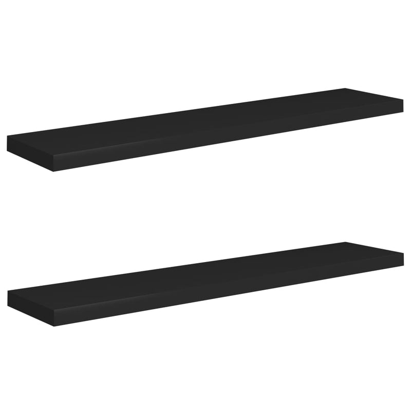 Wandschappen zwevend 2 st 120x23,5x3,8 cm MDF zwart MeubelReus