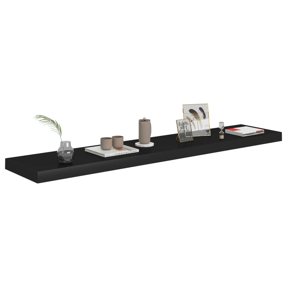 Wandschappen zwevend 4 st 120x23,5x3,8 cm MDF zwart MeubelReus