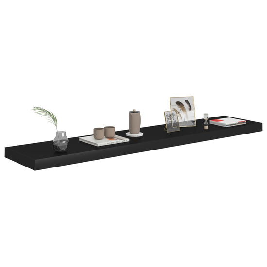 Wandschappen zwevend 4 st 120x23,5x3,8 cm MDF zwart MeubelReus