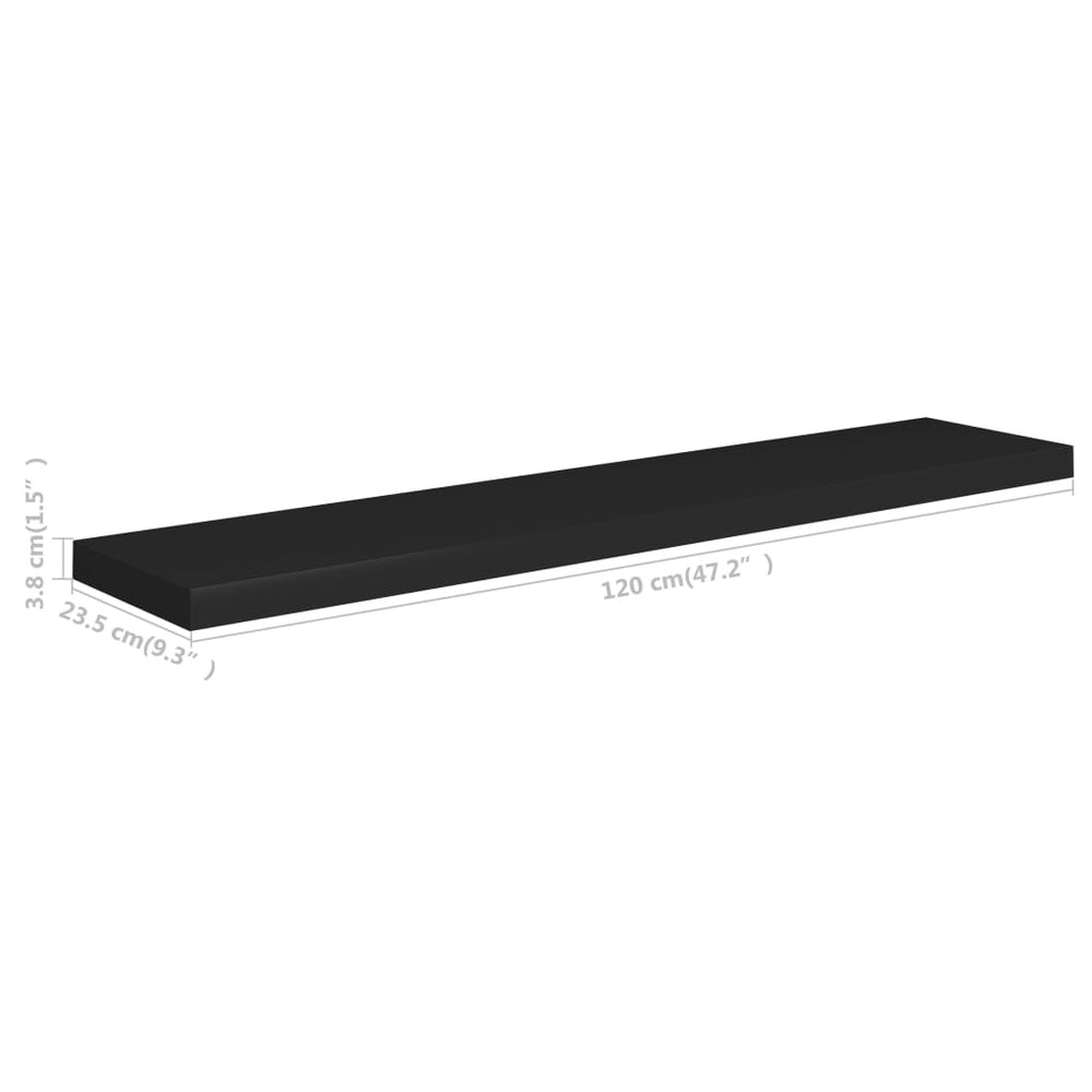 Wandschappen zwevend 4 st 120x23,5x3,8 cm MDF zwart MeubelReus