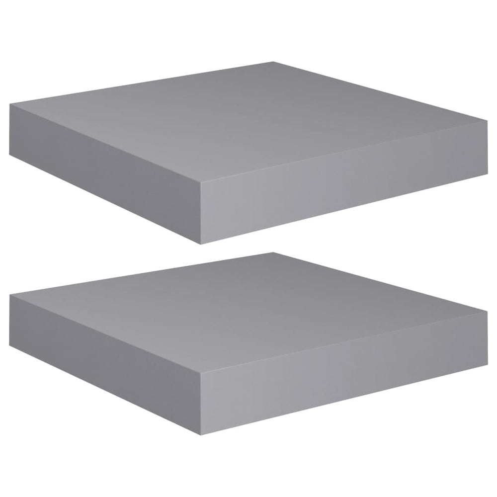 Wandschappen zwevend 2 st 23x23,5x3,8 cm MDF grijs MeubelReus